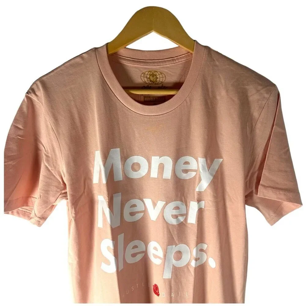 NWT Hastamuerte Money Never Sleeps T-shirt Men’s S | Streetwear Urban Trap Stack - Picture 4 of 12